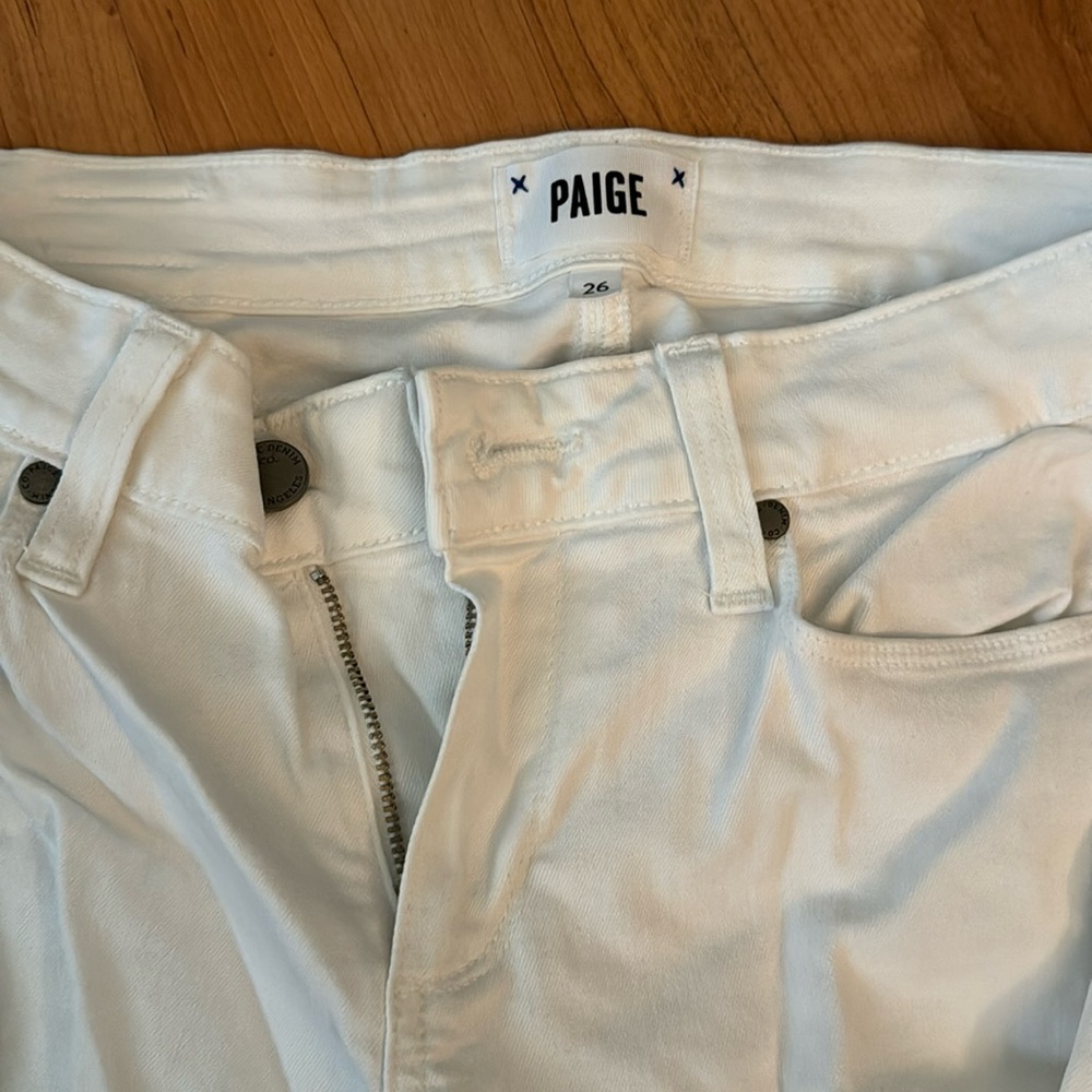 Paige denim white skinny jeans